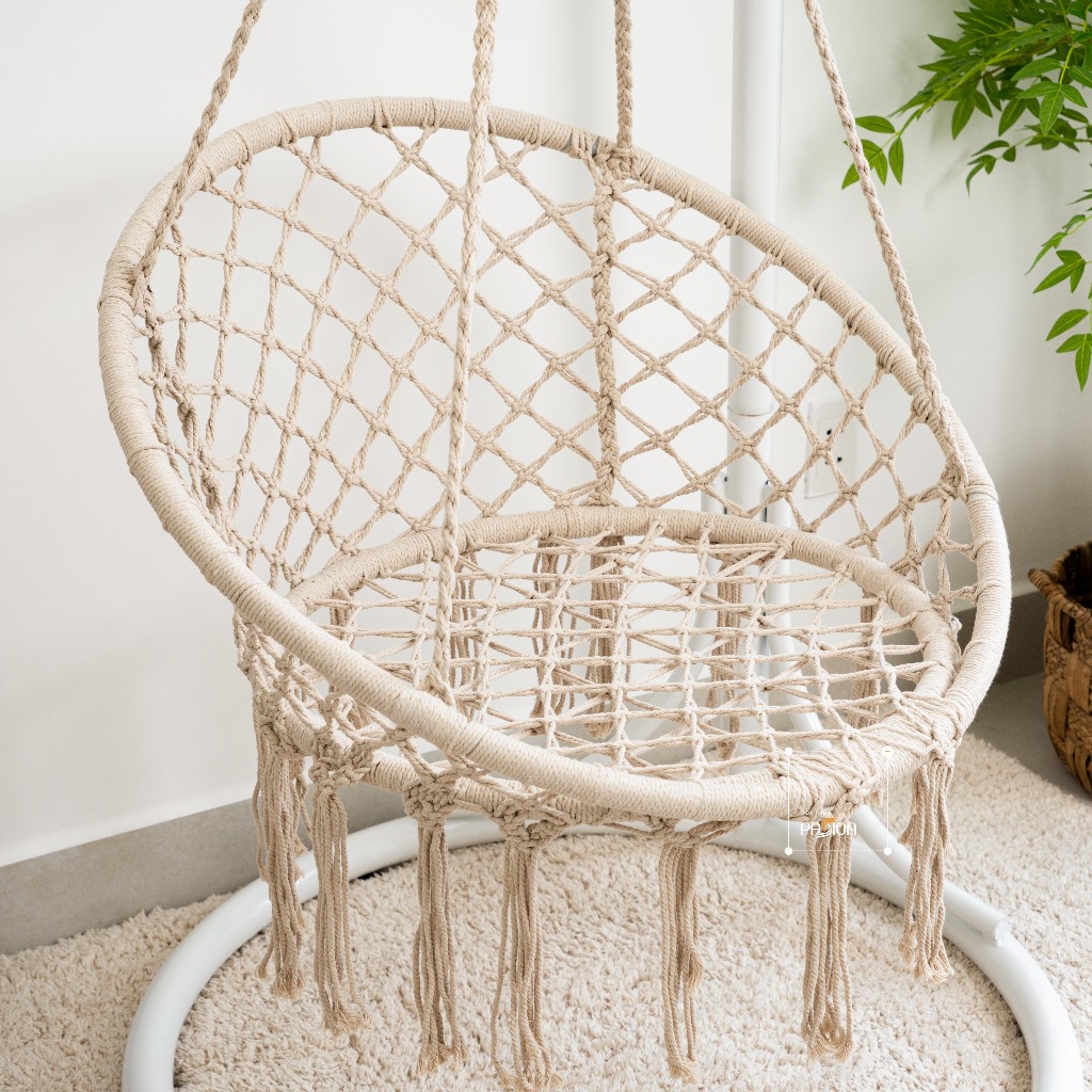 Võng Ghế Tròn Vintage phong cách Nordic chưa gồm thanh treo sắt