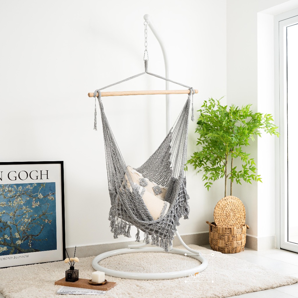 Võng Ghế Tròn Vintage phong cách Nordic chưa gồm thanh treo sắt