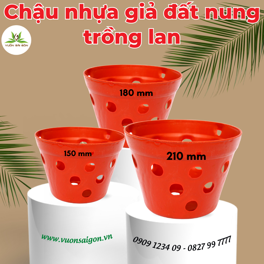 Chậu nhựa giả đất nung trồng lan 13