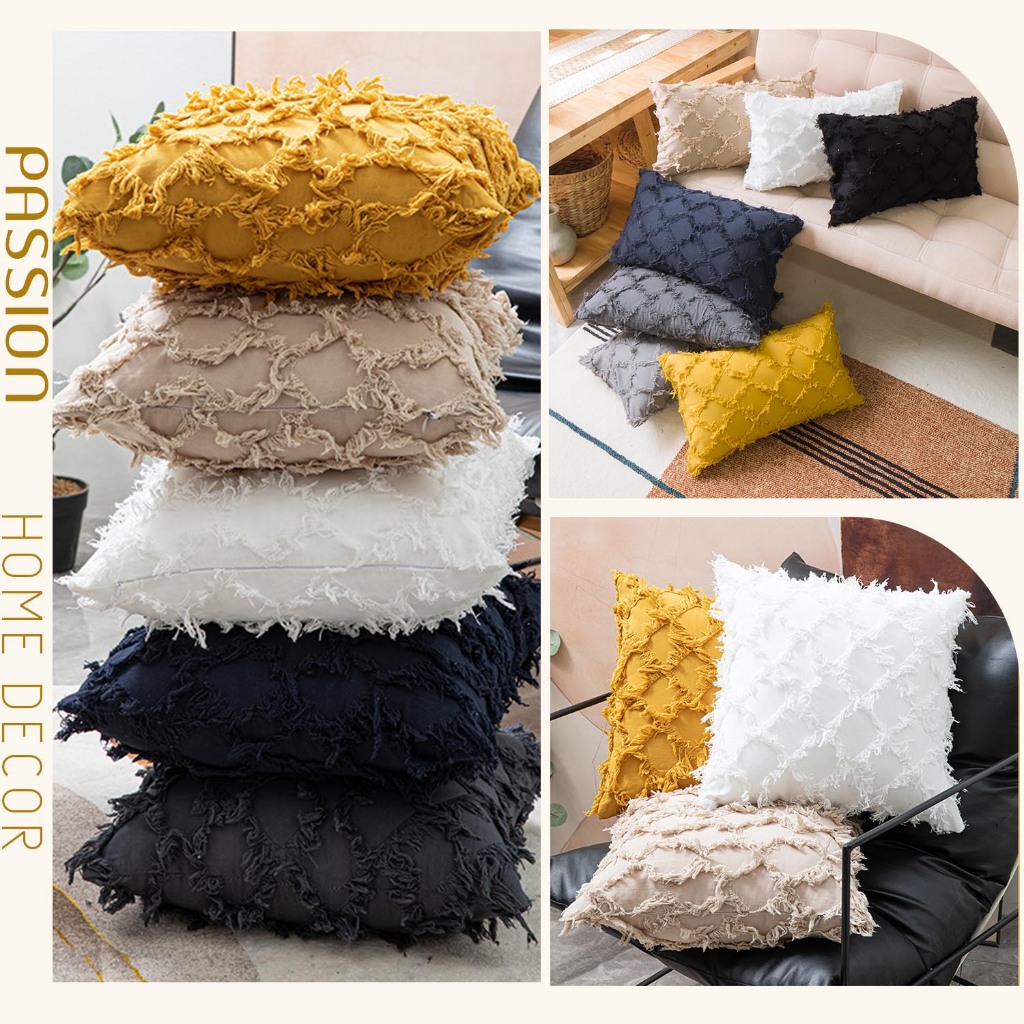 Vỏ Gối Tựa Lưng Gối Sofa Đính Dệt Mạng Lưới Nổi Sang Trọng