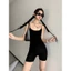 Jumpsuit SẴN MÚT Hai Dây Sợi Mảnh RANSHI Khoét Lưng Sâu Siêu Sexy Bodysuit Chất Thun Tăm Xịn