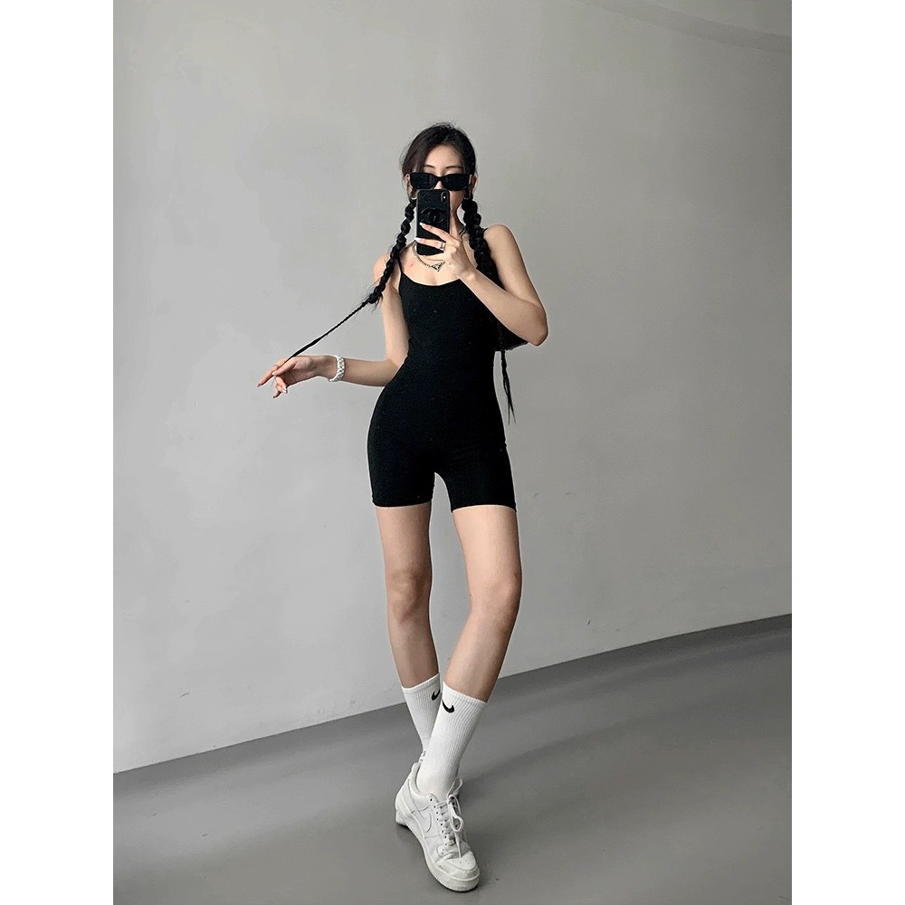 (CÓ SIZE) Jumpsuit SẴN MÚT Hai Dây Sợi Mảnh RANSHI Khoét Lưng Sâu Siêu Sexy Bodysuit Chất Thun Tăm Xịn