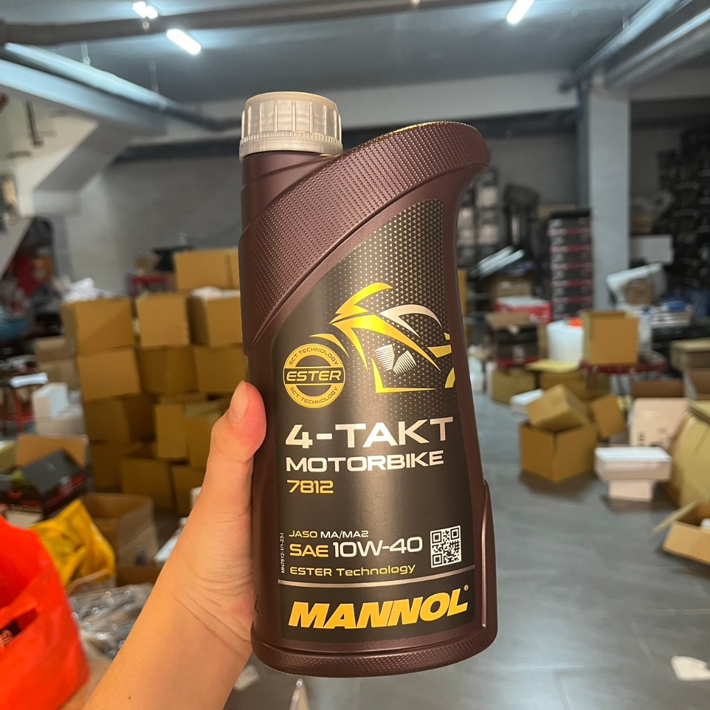 Nhớt Mannol 7812 10W40 Cao Cấp Dành Cho Xe Số, Côn Tay Tặng Súc Động Cơ Và Phụ Gia Nhớt Mới