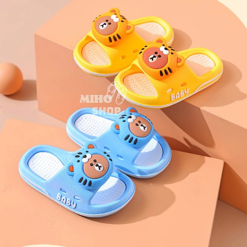 Dép quai ngang hoạt hình hổ heo ếch mềm êm chân chống trượt cho bé trai bé gái