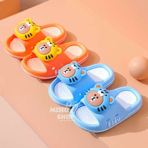 Dép quai ngang hoạt hình hổ heo ếch mềm êm chân chống trượt cho bé trai bé gái