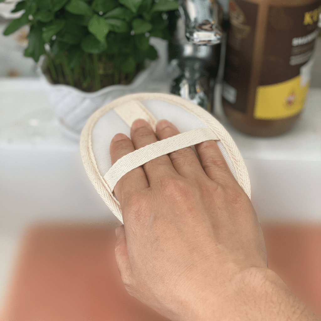 Bông Tắm Mộc Xơ với xơ Mướp Tự Nhiên Cỡ Lớn, xơ Mướp Tắm Tẩy Tế Bào Chết, Chà Lưng, Xuất Khẩu