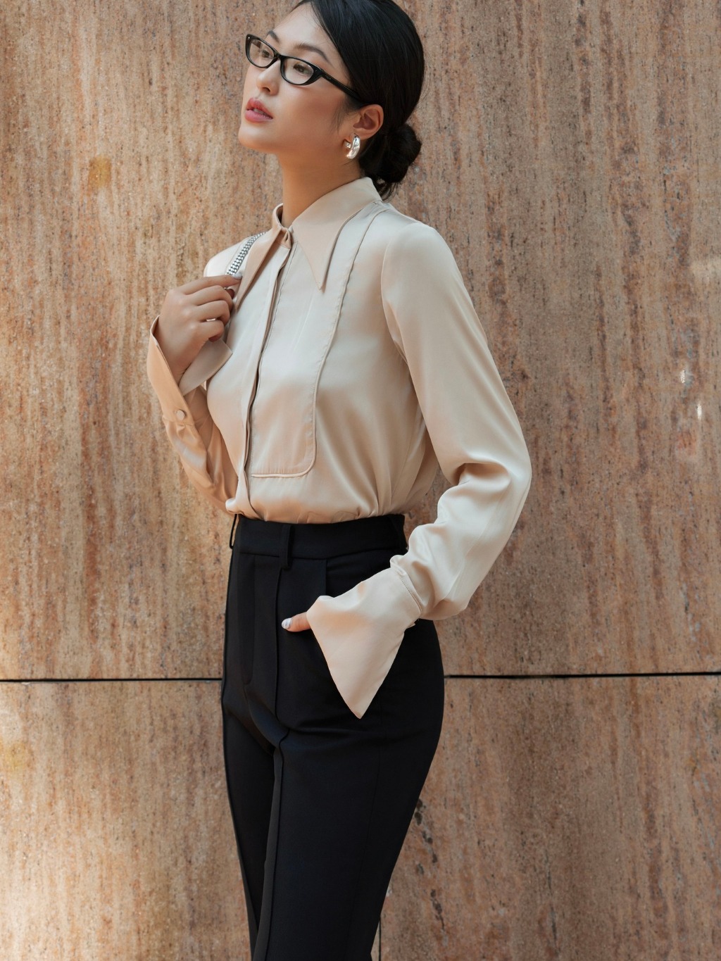 Ảnh Sơ mi lụa mịn da cổ đức HUONG BOUTIQUE BSSM36 2