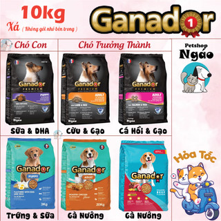 [ 10kg ] Hạt cho chó Ganador - Fib's. Thức ăn hạt khô cho chó con và chó trưởng thành 6 vị