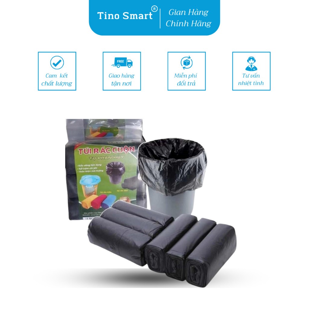 Túi Rác Đen Tự Phân Hủy Sinh Học Kích Thước Lớn 55*65 Cm Chống Rò Rỉ ...