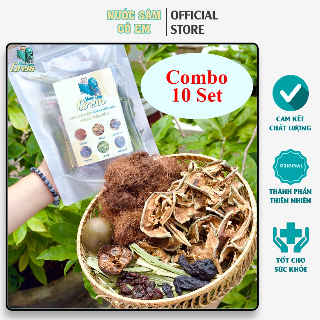 Combo 10 set nguyên liêu nấu nước sâm thanh nhiệt bí đao râu bắp hạt ...