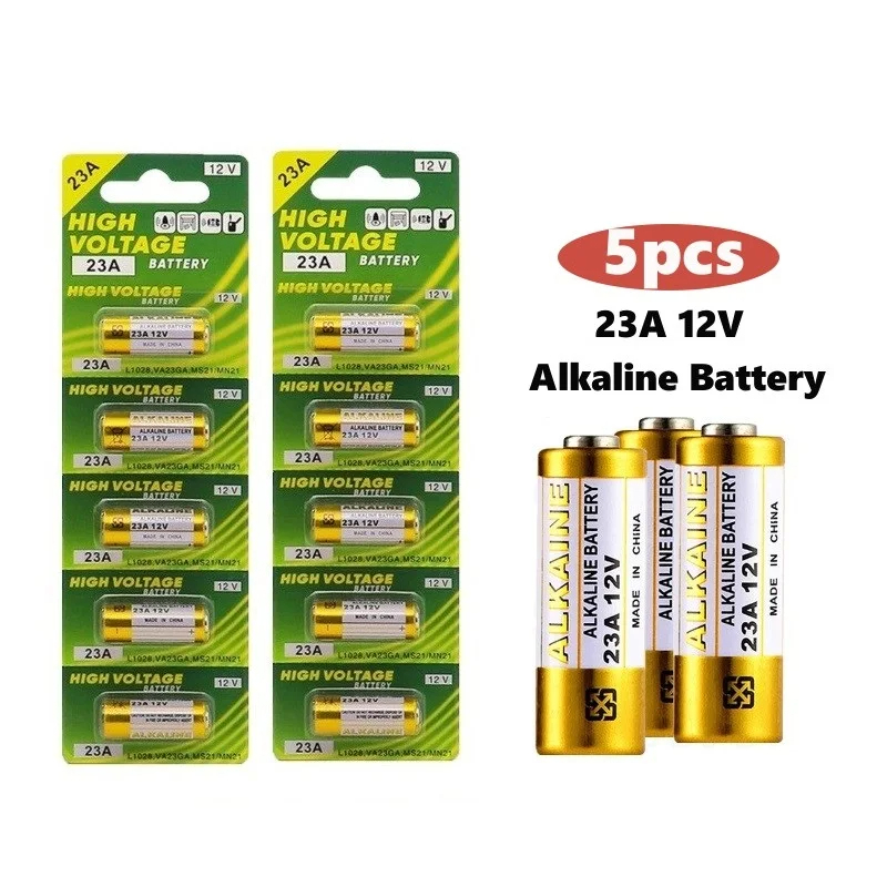 Vỉ 5 viên pin ALKALINE 23A 12V Pin điện áp cao cho Chìa khóa điện,điều ...