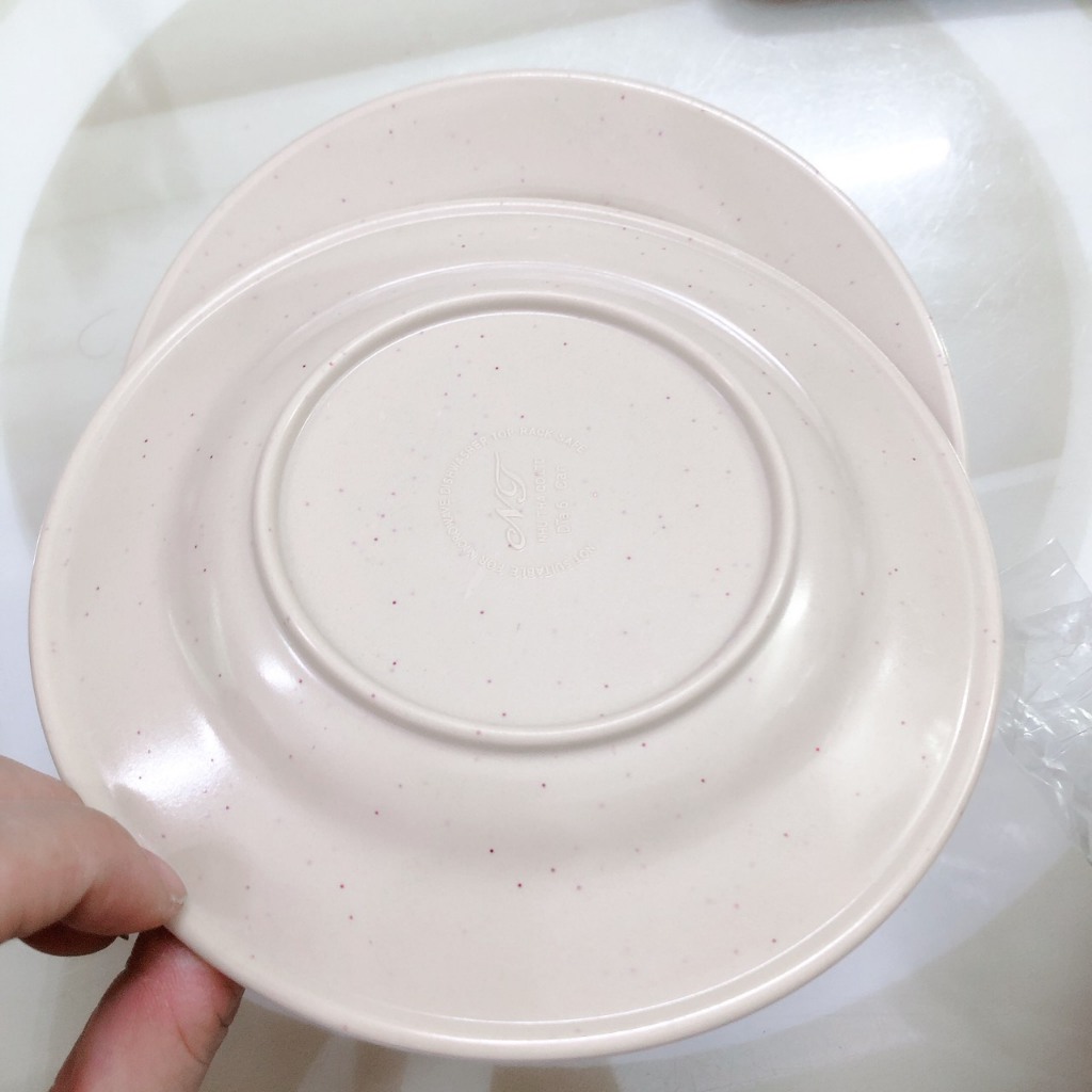 Set 10 dĩa tròn cạn kích thước (15.0 x 1.4 cm) dùng để thức ăn phù hợp cho gia đình, hàng quán....Chén Nhựa melami