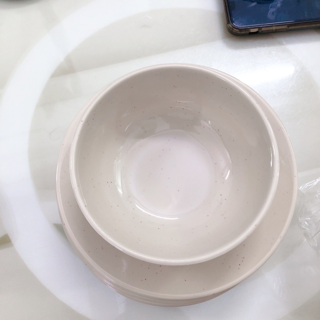 Set 10 dĩa tròn cạn kích thước (15.0 x 1.4 cm) dùng để thức ăn phù hợp cho gia đình, hàng quán....Chén Nhựa melami
