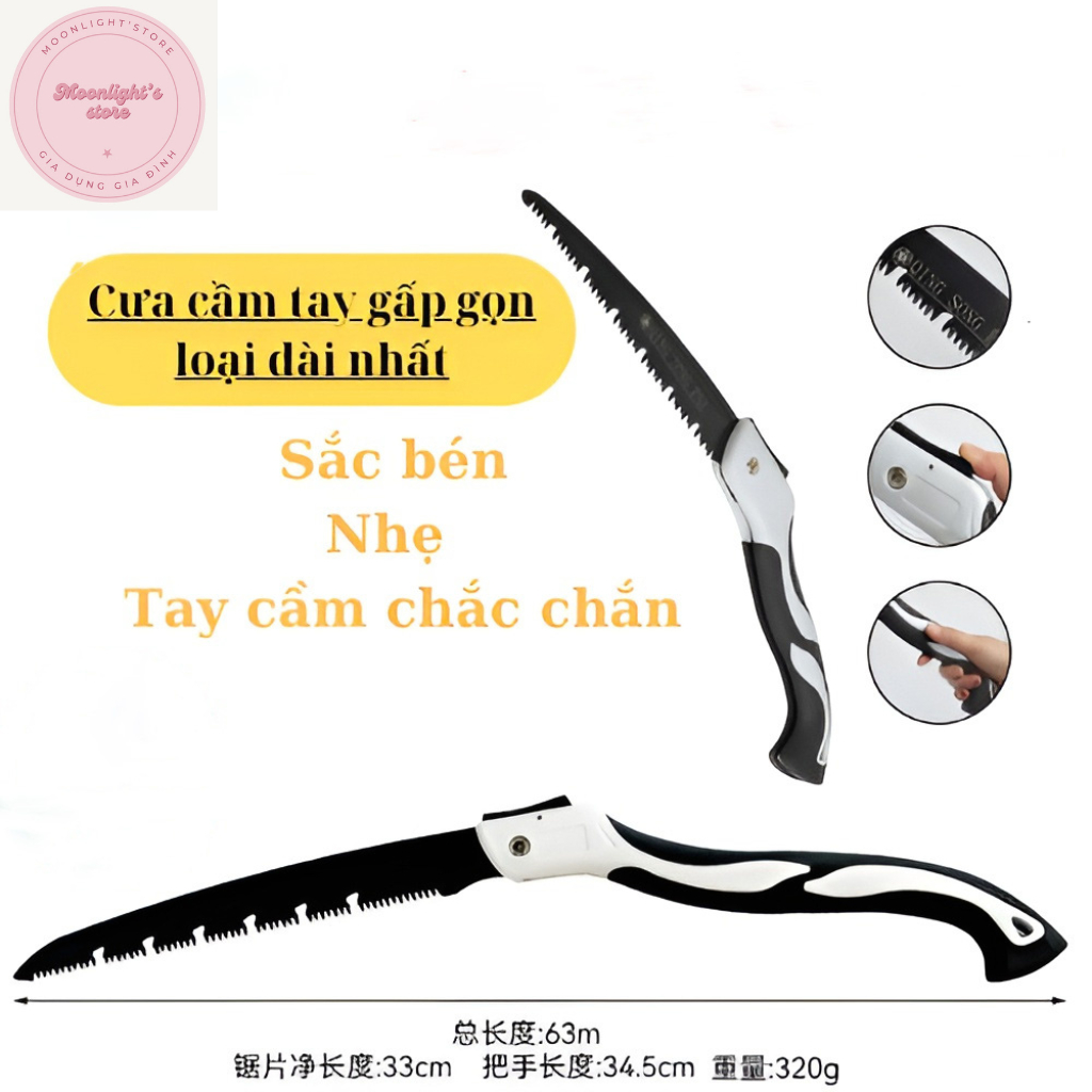 Bộ Cưa Cầm Tay Gấp Gọn, Cưa Cây Cưa Gỗ Cưa Gập Lưỡi Thép Hợp Kim Không Rỉ Sắc Bén Cứng Cáp Cao Cấp
