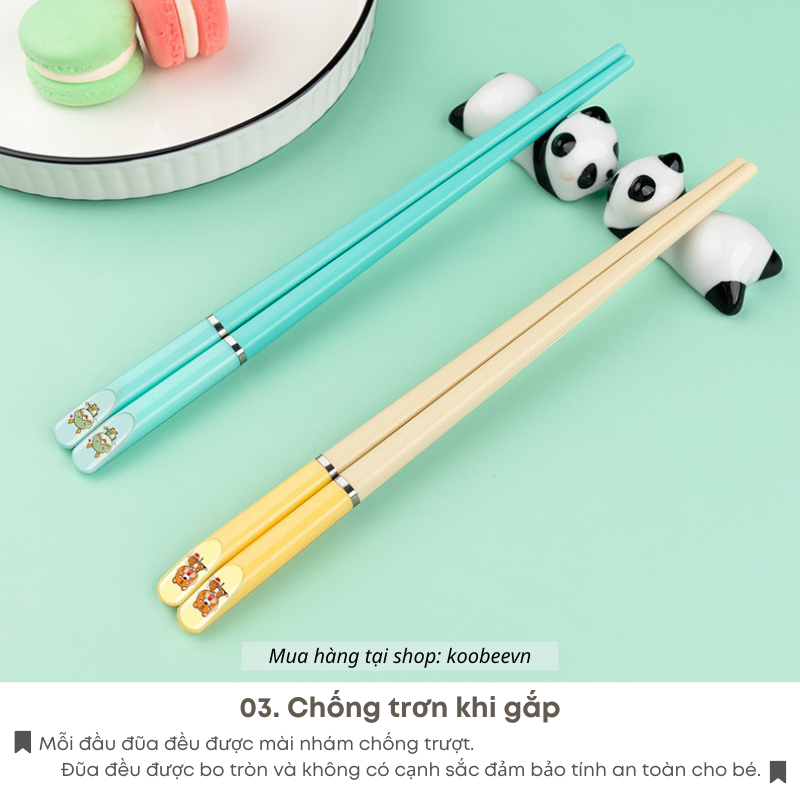 Đũa Trẻ Em Ngắn 19.8cm – Chất Liệu Sợi Thủy Tinh Cao Cấp, Không BPA, Kháng Khuẩn & Chịu Nhiệt Tốt | KOOBEE 016
