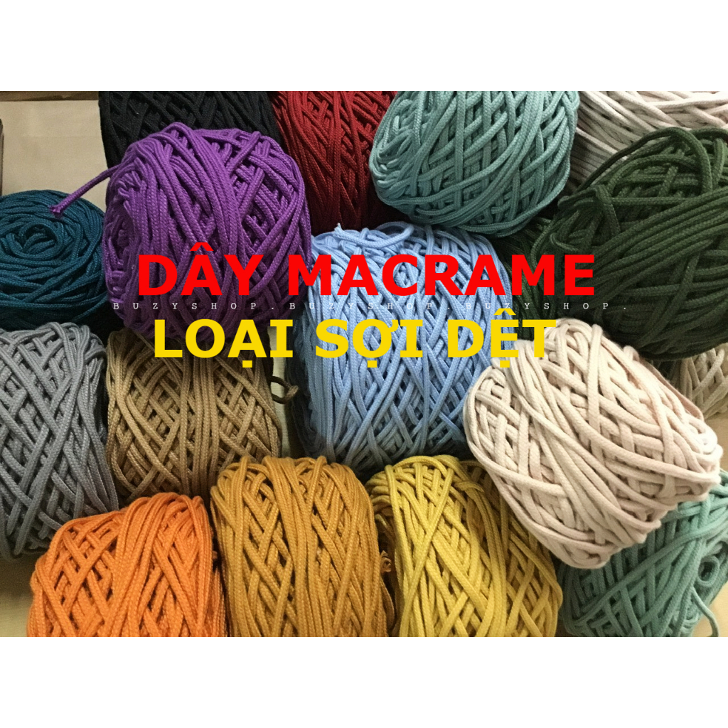 (42 MÀU) Dây macrame 3mm cotton 100% chuyên dùng thắt dây đeo điện ...