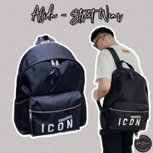 ⚡️[Hight Quality] Balo Dsquared2 Icon Black Backpack - Họa Tiết Logo Phối Chữ Tinh Tế - Hàng Loại 1 Nam Nữ Dsq2