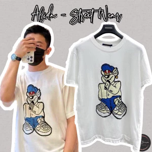 ⚡️[Hight Quality] Áo Phông Len LV Full Box Graphic Short - Bear Singing - Họa Tiết Ca Sĩ Gấu Sang Trọng - Loại 1 Nam Nữ