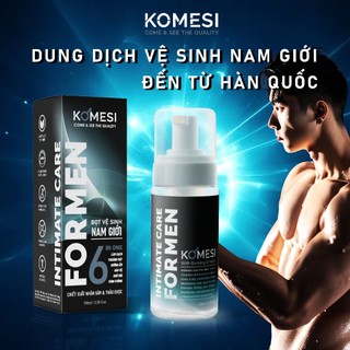 Bọt vệ sinh nam giới KOMESI INTIMATE CARE FOR MEN, Dung dịch vệ sinh tạo bọt chính hãng dành cho nam