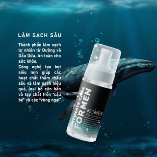 Bọt vệ sinh nam giới KOMESI INTIMATE CARE FOR MEN, Dung dịch vệ sinh tạo bọt chính hãng dành cho nam
