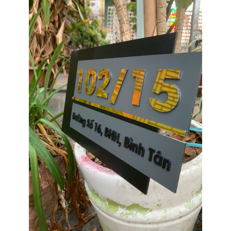 Biển. Bảng số nhà 2 lớp cao cấp. hiện đại. Alu phũ nhôm. gắn ngoài trời.thiết kế theo yêu cầu