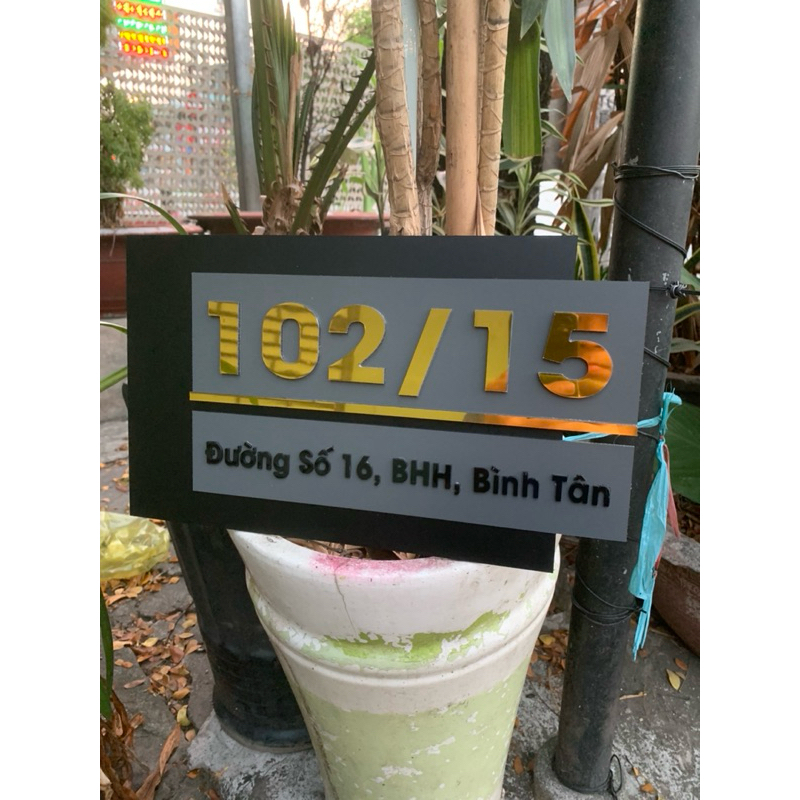 Biển. Bảng số nhà 2 lớp cao cấp. hiện đại. Alu phũ nhôm. gắn ngoài trời.thiết kế theo yêu cầu