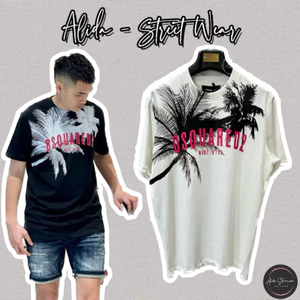 ⚡️[Hight Quality] Áo Phông Dsq2 Palms Slouch Printed - Họa Tiết Cây Dừa Phối Chữ Sang Trọng - Hàng Loại 1 D2