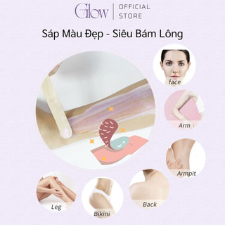 Combo 100Gr Sáp Ánh Tím Dùng Cho Da Nhạy Cảm GLOWWAXING + Mỡ Trăn Nguyên Chất 10ml Tặng Que CHE TÊN