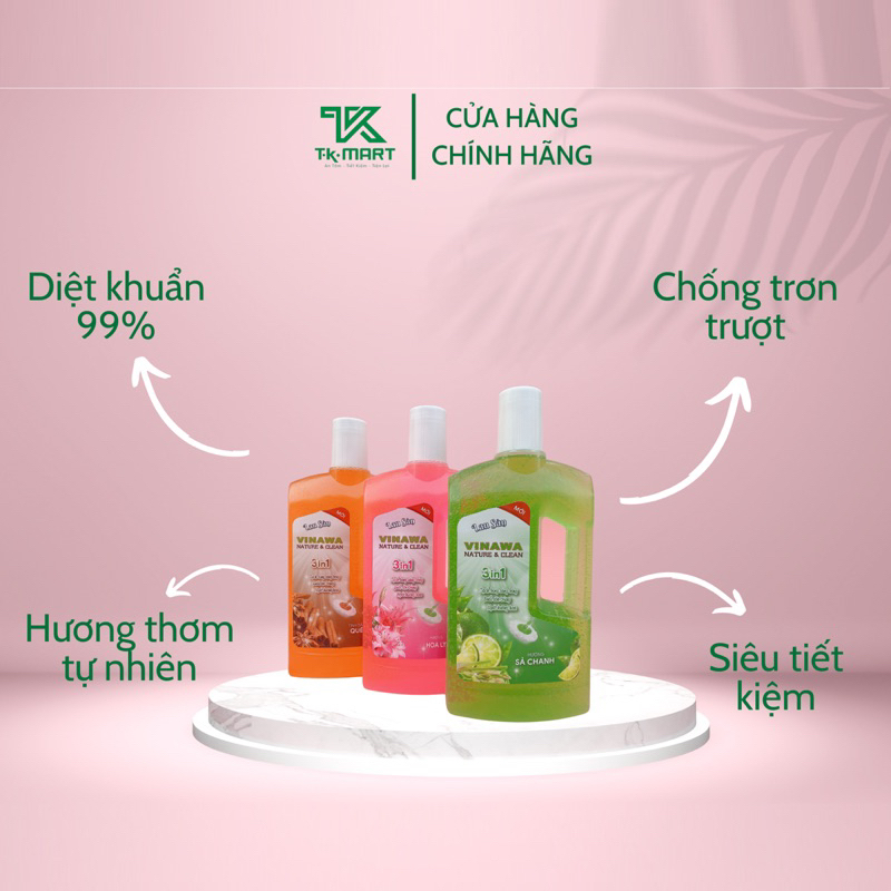 NƯỚC LAU SÀN KHÁNG KHUẨN VINAWA 1KG SIÊU THỊ TKMART