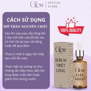 Combo 100Gr Sáp Dừa Xanh Cao Cấp GLOW WAXING + Mỡ Trăn Nguyên Chất 10ml Tặng Que CHE TÊN