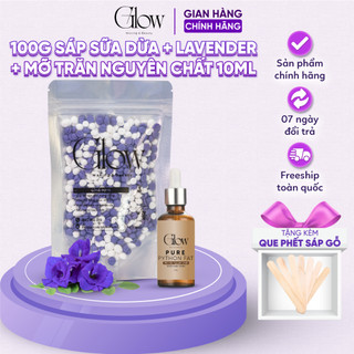 Combo 100Gr Sáp Wax Lông Lavender Mix GLOWWAXING + 10ml Mỡ Trăn Nguyên Chất 100% CHE TÊN