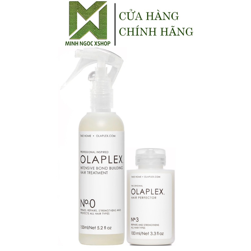 Combo phục hồi liên kết tóc tại nhà Olaplex NO0 155ML + NO3 100ML, cho ...