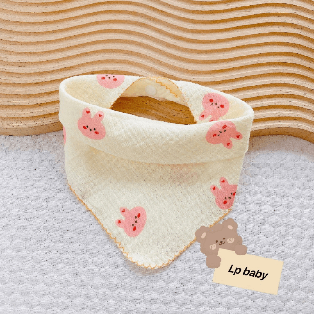 Set 5 Yếm xô Muslin Lp in họa tiết cho bé - 4 lớp cao cấp, mềm mại và đáng yêu cho bé Đậu Đậu Store Set 5 Yếm