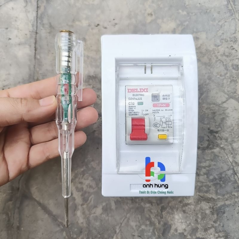 Aptomat 32A 1P+N RCBO DELIXI chống giật, chống quá tải, chập cháy rò ...