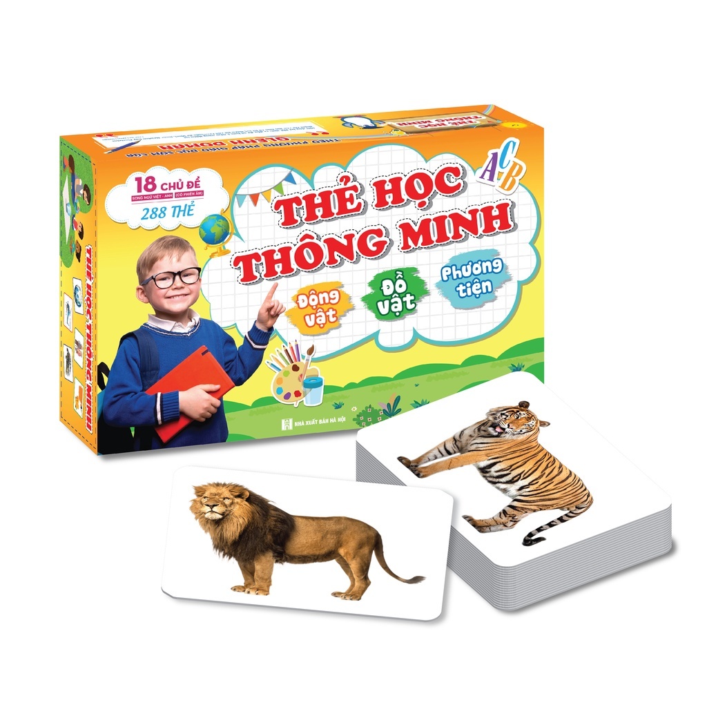 Sách - Bộ thẻ học thông minh Flashcard (18 chủ đề 288 thẻ song ngữ)