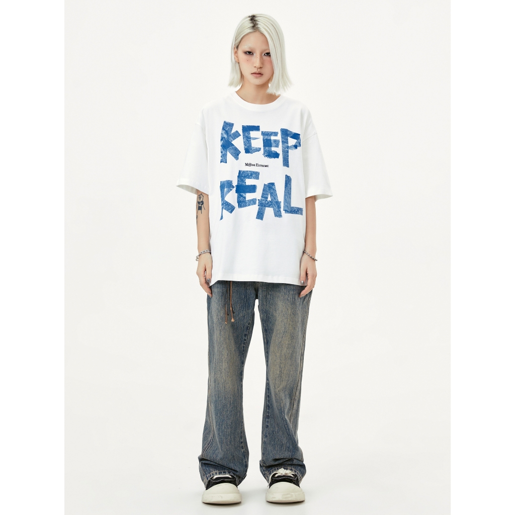 Áo Thun Nam Nữ "KEEP - REAL" Tshirt, Áo phông RedLabel basic form rộng tay lỡ