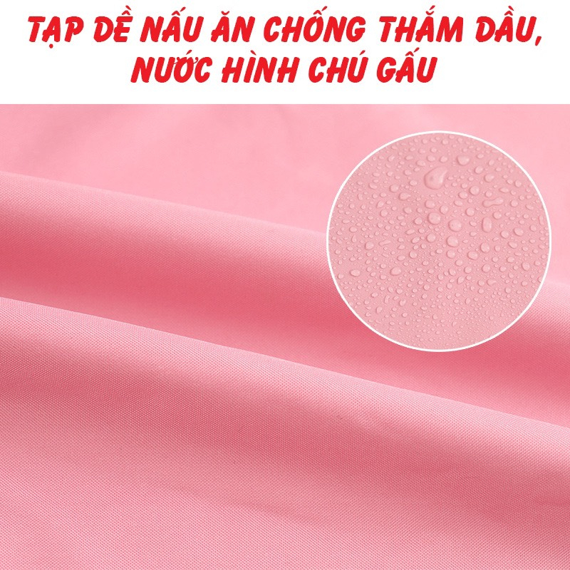 TẠP DỀ CHỐNG THẤM NƯỚC HÌNH GẤU DÂU LOTSO DỄ THƯƠNG - Tạp Dề Nấu Ăn Chống Nước Chống Dầu Túi Đề Điện Thoại Chỗ Lau Tay