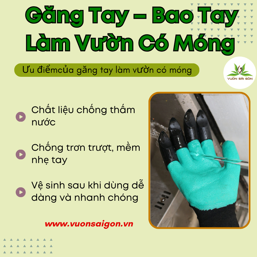 Găng Tay - Bao Tay Làm Vườn Có Móng 4