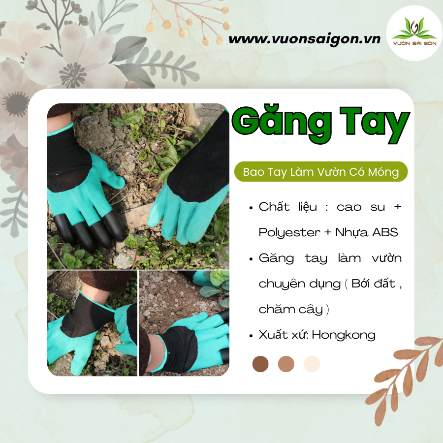 Găng Tay - Bao Tay Làm Vườn Có Móng 3