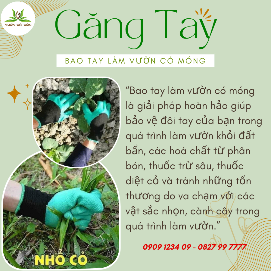 Găng Tay - Bao Tay Làm Vườn Có Móng 2