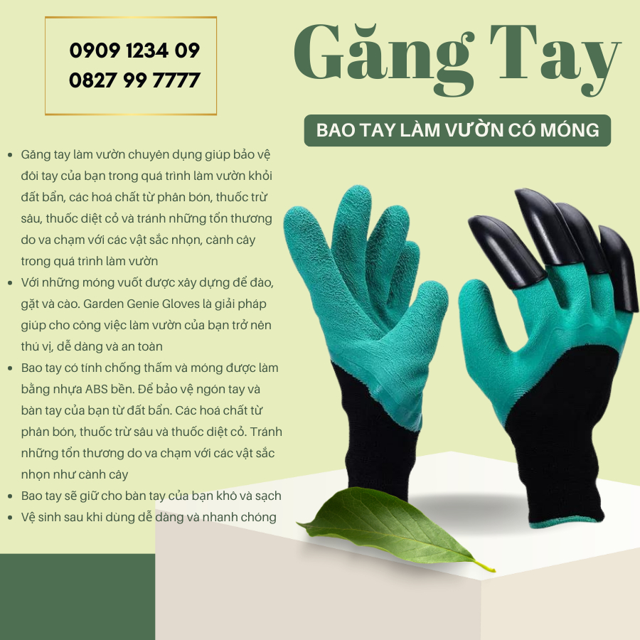 Găng Tay - Bao Tay Làm Vườn Có Móng 5
