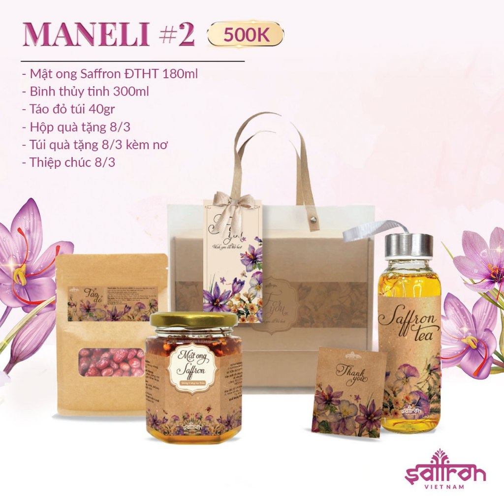 [Quà tặng 8/3 Mật ong nguyên chất] Saffron Cordyceps Honey/Mật ong