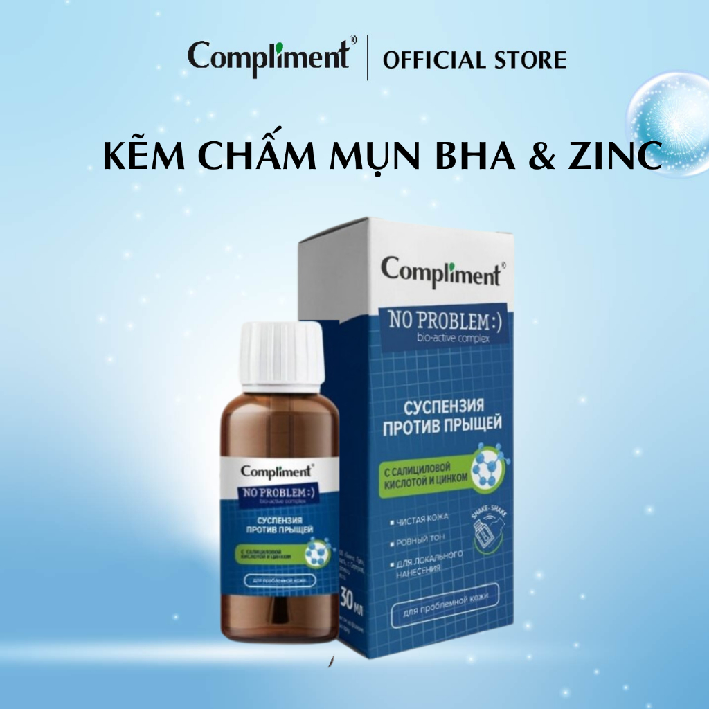 Kẽm chấm mụn BHA & ZinC Compliment No Problem giảm sưng, ngừa viêm, gom ...