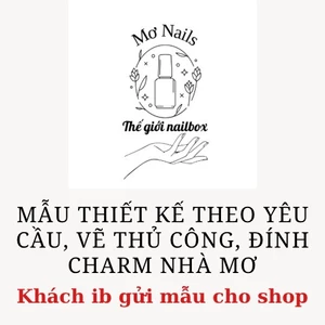 Nail Box Mẫu thiết kế theo yêu cầu, vẽ thủ công, đính charm nhà Mơ