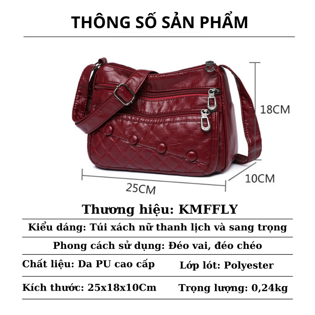 Túi đeo chéo đeo vai nữ túi xách BCV-TNU06 chính hãng KMFFLY phong cách thời trang trẻ trung thanh lịch