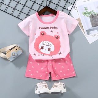 [ HÀNG QC] Set Đồ Ngủ, Bộ Quần Áo Mùa Hè Cotton Đanh Mịn Ngắn Tay Mềm Mát Quảng Châu Cao Cấp Cho Bé Trai Bé Gái