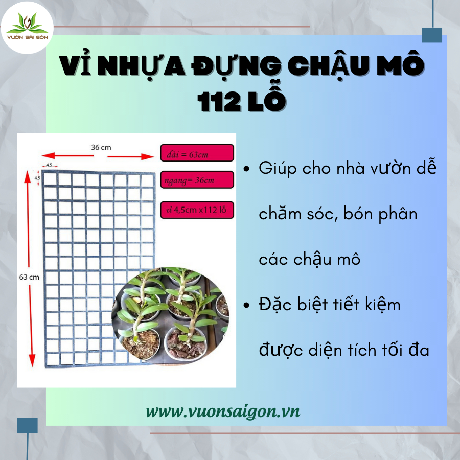 Vỉ nhựa đựng chậu nuôi cấy mô trồng lan 112 lỗ 6