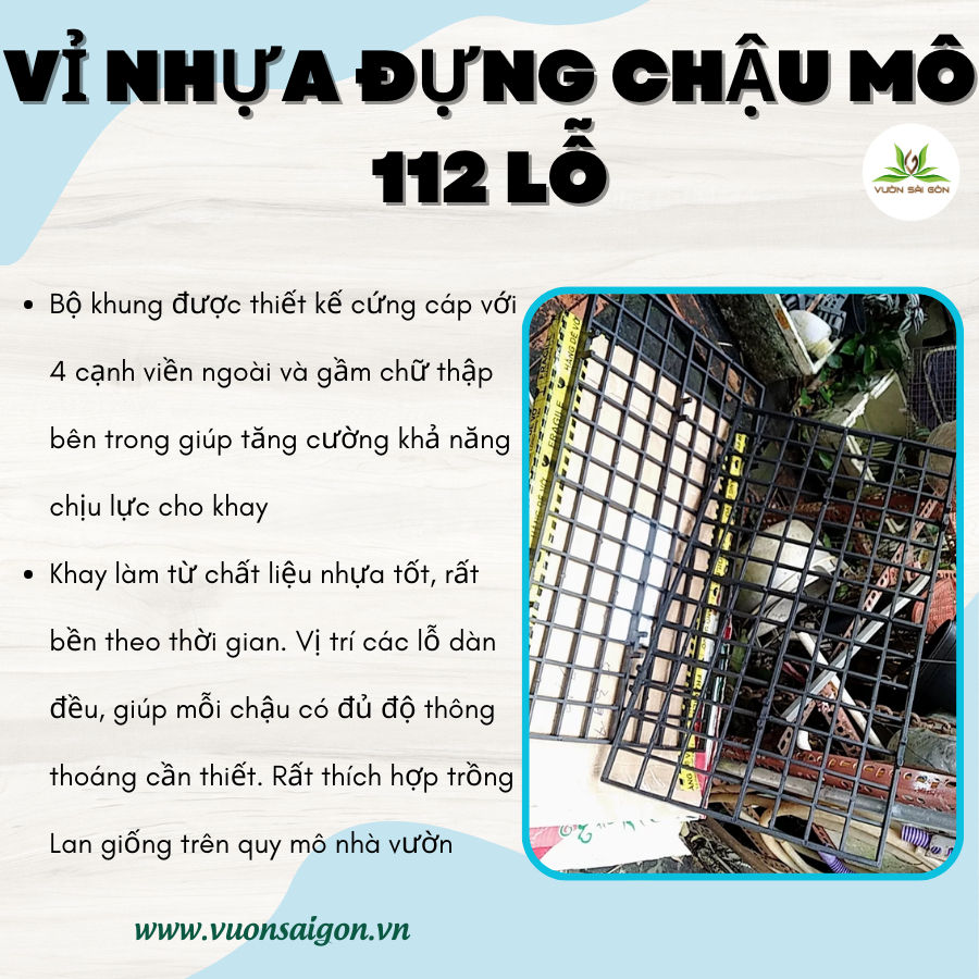 Vỉ nhựa đựng chậu nuôi cấy mô trồng lan 112 lỗ 5