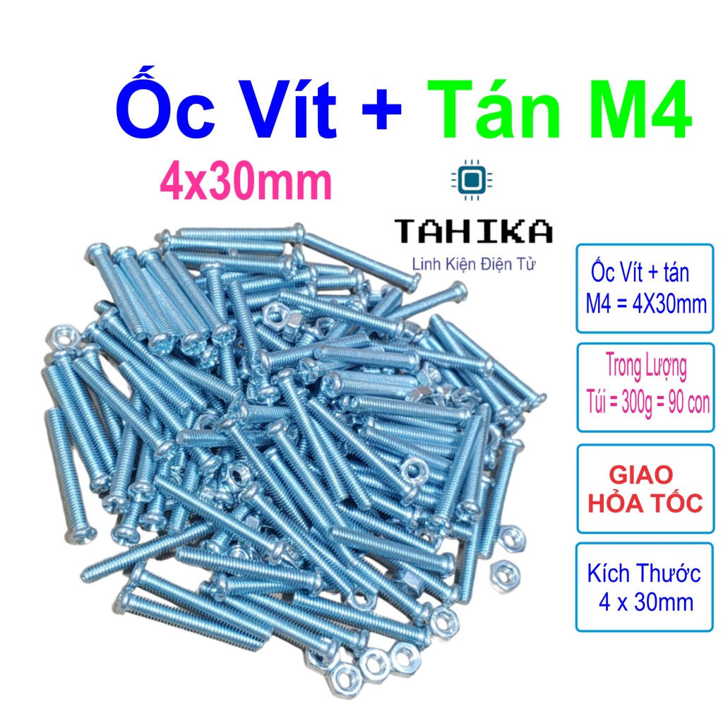 Ốc vít tán M4 4ly dài 3cm ( túi 300g = khoảng 90- 100 con) - Linh kiện ...