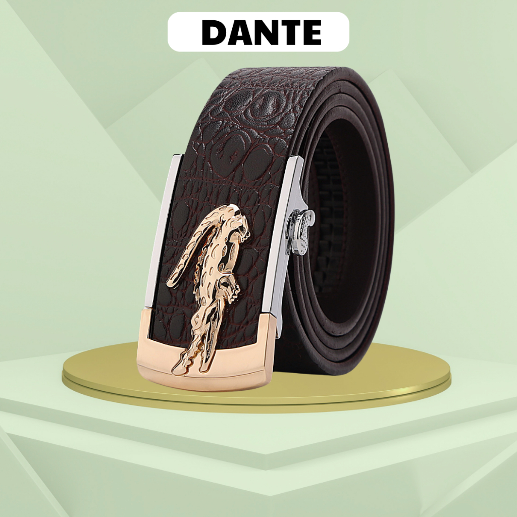 Thắt lưng nam da bò họa tiết cá sâu dây nịt nam chính hãng DANTE mẫu BCV - FD04 cao cấp sang trọng lịch lãm